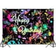 thumbnail image 4 of Neon Birthday Party Backdrop 7x5ft Glow in The Dark Graffiti Splatter Happy Birthday Party Banner Photography Background Lets Glow Dance Birthday Deco, 4 of 4