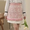 thumbnail image 7 of Conditiclusy Waist Apron Soft Touch Oil-proof Lace Embroidered Women Server Waitress Short Half Apron with 2 Pockets for Kitchen, 7 of 7