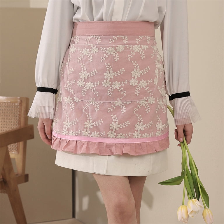 Conditiclusy Pretty Ruffled Waist Apron, Oil-proof, Lace