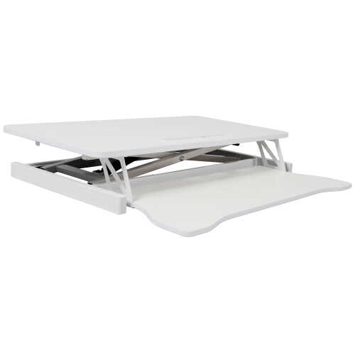 Adjustable Height Standing Desk Converter With Keyboard Tray - Sit To Stand Workstation ï¼whiteï¼