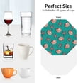thumbnail image 6 of Honeii Starfish and Shell print Leather Coaster Set of 4, ideal for safeguarding your furniture from drinks spills and effortless cleanup-Octagon, 6 of 6