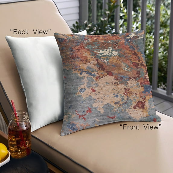 Ahgly Company Outdoor Square Mid-Century Modern Throw Pillow, 18 inch by 18 inch