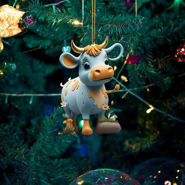 Decoraciones de árbol de Navidad perfecl Accesorios de fotos Adornos de acrílico de Granja Estilo E