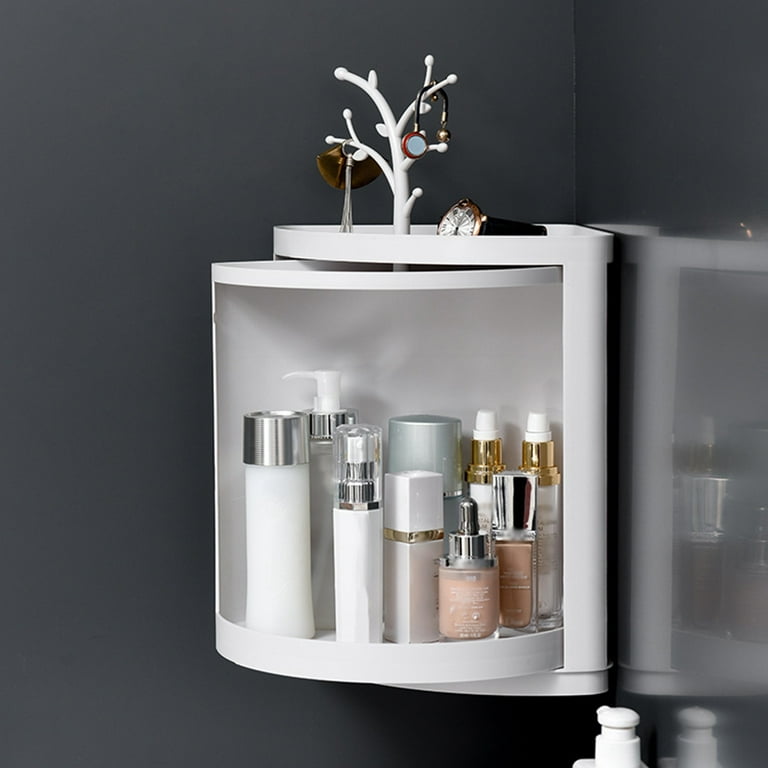 Bathroom Storage Corner Vanity Cabinet Space Saver Rotating