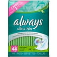 thumbnail image 2 of Always Ultra Thin Pads with Wings, Long, Super, 44 Count, 2 of 7