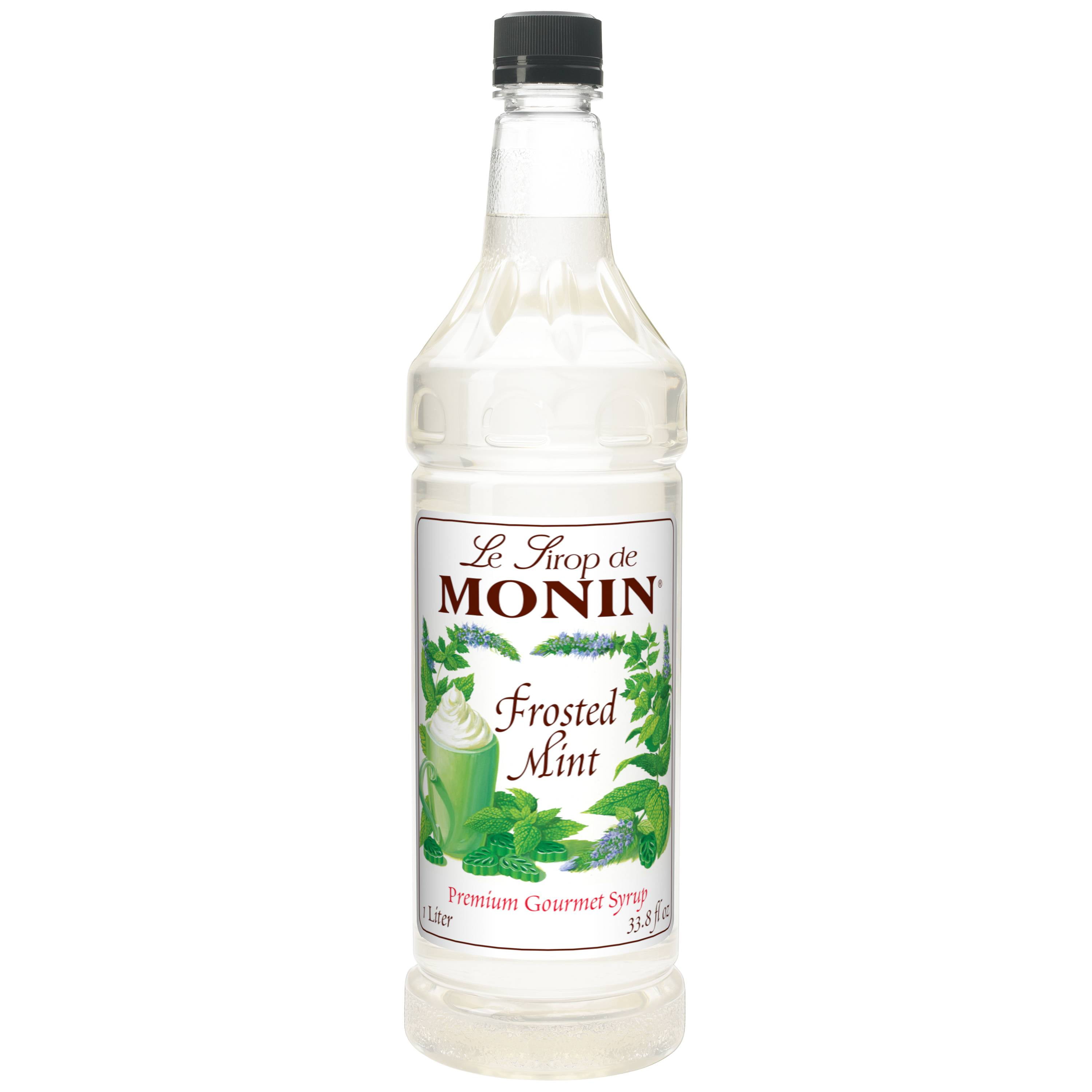 Monin Flavored Syrup, Frosted Mint, 33.8Ounce Plastic Bottles (Pack of