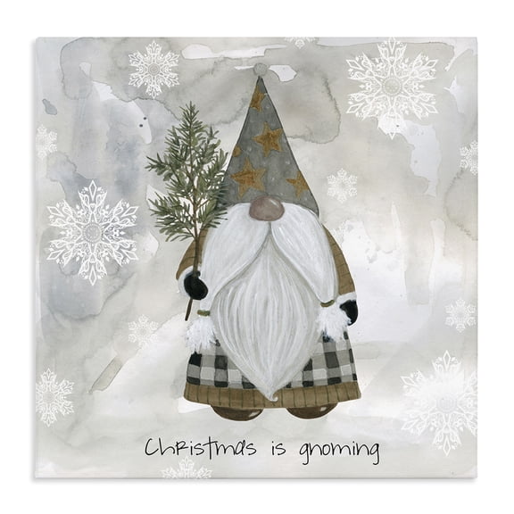 Stupell Industries Cottage Christmas Is Gnoming Holiday Pattern Canvas Art, 24 x 24, by Livi Finn