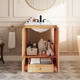 thumbnail image 2 of EDX 24-inch Bathroom Vanity Cabinet, Freestanding Modern Cabinet Vanity with Sink, 2 Soft-Closing Doors ,Natural Wood, 2 of 7