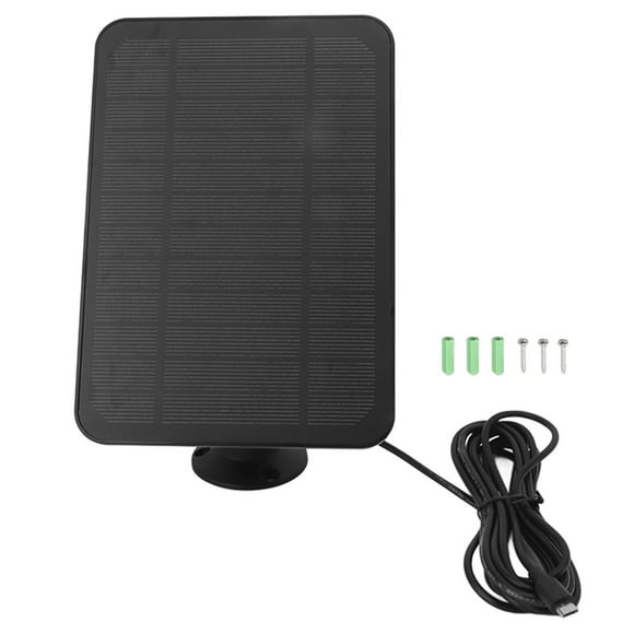 4W 5V for Security Cameras, 360° Adjustable Bracket, Black IP65 Waterproof Solar Panel