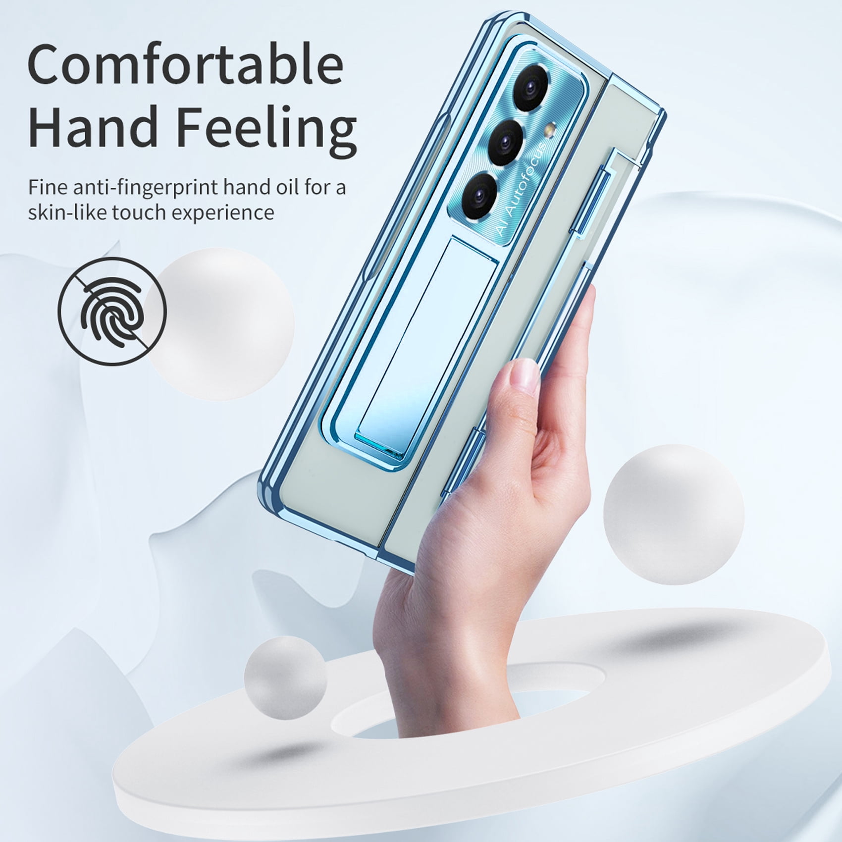 for Samsung Galaxy Z Fold 7 Case, Luxury Plating Shockproof Drop Protection Phone Case for Samsung Galaxy Z Fold 7 5G, Blue
