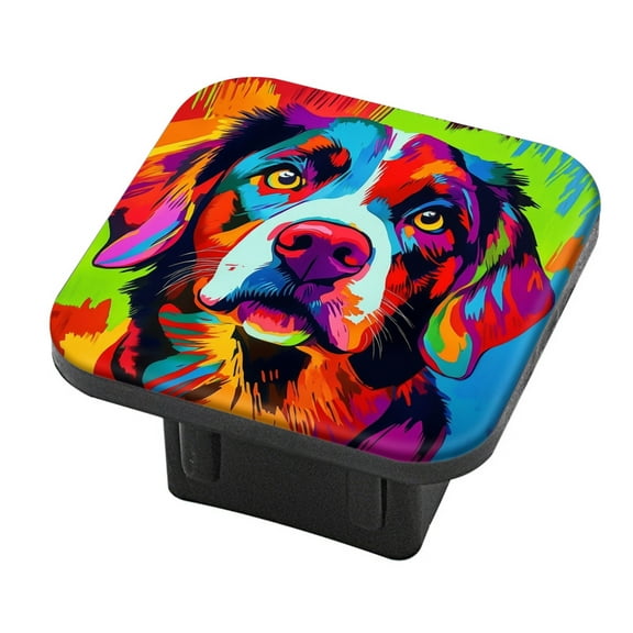 Hitch Cover Fits For 2-Inch Hitch,Color - Exploded Dog Portrait With Expressive Eyesrubber Trailer Hitch Cover Tube Plug Insert,Car Exterior Accessories, Receiver Tube Hitch Plug