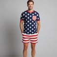 thumbnail image 4 of 4th of July Family Matching Outfits Red White Blue Patriotic Short Sleeve Tops and Shorts Set, 4 of 7