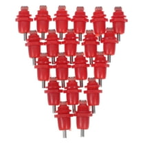 LULULION 20Pcs Chicken Waterer Plastic Red Poultry Water Bowl with Spring Design for Versatile Farm Use