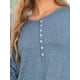 thumbnail image 5 of Noche de punto para mujer INSPIRE CHIC, con botones, cuello redondo, de manga larga, camisa de noche larga XL azul, 5 of 6