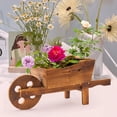 thumbnail image 2 of NANDIYNZHI Clearance! Plant Pots Creative Flower Pot Rectangular Large Cart Handmade Wooden Flower Pot Multi Meat Pot， Planters For Indoor Plants Clearance Sale, 2 of 6