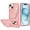 Pink, variant on For iPhone 15 Case Butterfly Grip Stand with Faux Crystals + 2 Tempered Glass