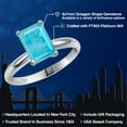 thumbnail image 2 of Gem Stone King PLAT-900 Platinum Green Turquoise Engagement Ring for Women | 1.80 Cttw | Emerald Cut 9X7MM | Gemstone Birthstone | Size 8, 2 of 6