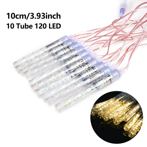 LUXMO Outdoor Meteor Shower Lights, Waterproof 10cm 10 Tube 120 LED Falling Snow Lights Christmas String Light for Garden Outdoor Patio Holiday Party Halloween Decoration