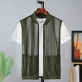 thumbnail image 4 of Men's Summer Casual Tops Lightweight Breathable Mesh Travel Safari Zip Vest, 4 of 8