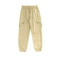 thumbnail image 2 of Kureaily Mens Cotton Yoga Pants Elastic Waist Trousers Casual Summer Beach Cargo Pants, 2 of 7