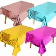 thumbnail image 2 of Xiao Hua Mantel de aluminio, 10 unidades, rectangular, de 135 x 183 cm, impermeable, para cumpleaños, bodas y fiestas (oro rosa)., 2 of 5