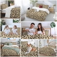 thumbnail image 5 of 3 Piece Leopard Duvet Cover Set Twin Size, Microfiber Comforter/Quilt Cover with Corner Ties and 2 Pillowcases, Brown Animals Art Modern Farmhouse All Season Soft Bedding with Zipper Closure, 5 of 8