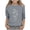 Gray, variant on Girls T Shirts, Casual Summer Crew Neck Soft 3/4 Sleeve Tops Navy Size 6