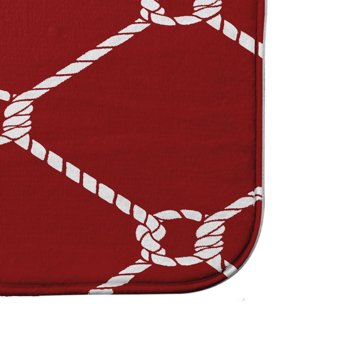 Simply Daisy 24" x 17" Plush Microfiber Red Ahoy! Bath Mat