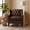 Dark Brown + PU + 1 Seat, variant on Dark Brown Faux PU Leather Accent Chair, Mid-Century Tufted Button Wingback Armchair with Nailhead Trim, High Resilience Sponge Cushion Solid Wood Legs Comfy Single Sofa for Living Room Bedroom Apart