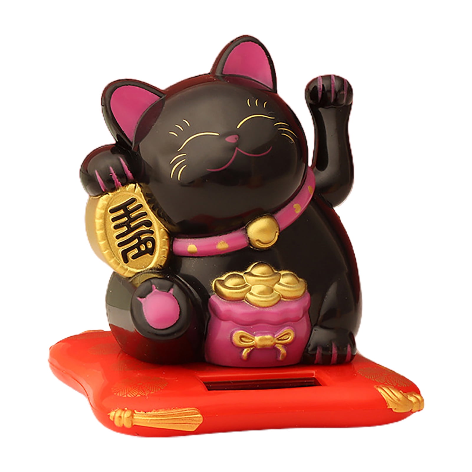 Fortune Cat Lucky Cat Shiny Gold Battery Operated Also Solar Powered