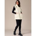 thumbnail image 3 of DARING DIVA Women's Puffer Vest Coat Hooded Zip Up Long Sleeveless Jacket M White, 3 of 6