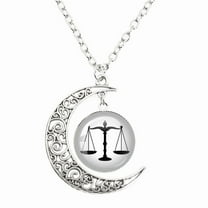 Balance Dome Glass Pendant Moon Necklace