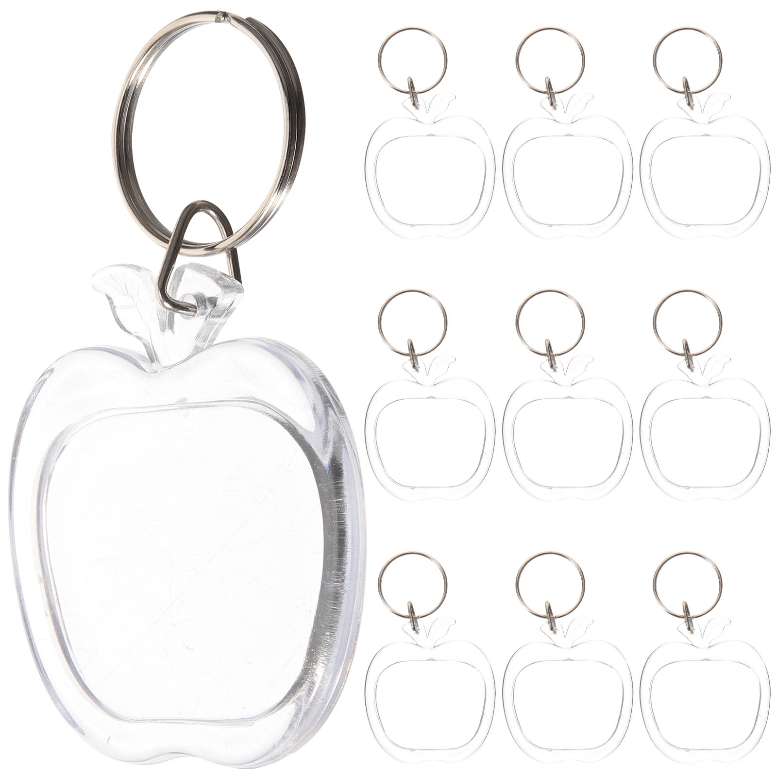 Willstar Acrylic Keychain Blanks 100pcs Clear Keychains Acrylic Blanks, Adult Unisex, Grey