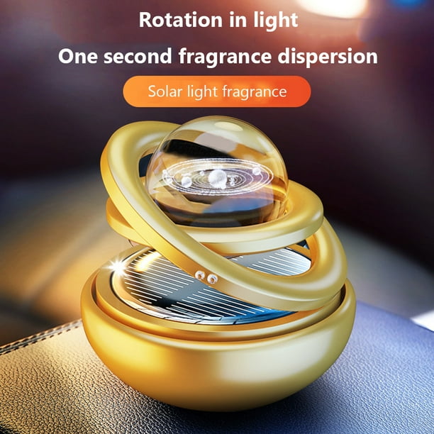 Difusor solar de la decoración del ornamento del ambientador de aire de la aromaterapia del coche (oro) Wdftyju Para estrenar