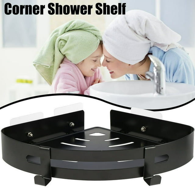 Porte-shampoing en Acier Inoxydable avec 2 Crochets pour Rangement d'Organisateur Mural pour Meuble de Douche