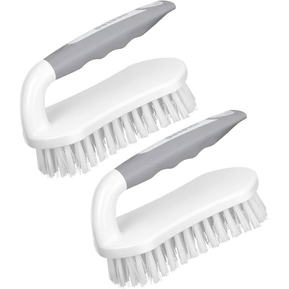 Genreen 2 Pack Scrub Brush, Heavy-Duty Scrub Brushes for Cleaning with Stiff Bristles Cleaning Brush for Shower, Bathroom, Carpet, Kitchen and Bathtub Scrubber