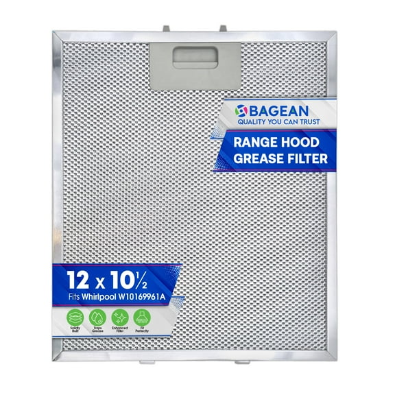 Range Hood Filter Replacement 12" x 10.5" for W10169961A Whirlpool Vent Hood Filter - Aluminum Mesh Stove Vent Filter - Blocks and Filters Kitchen Air Grease in Oven Overhead Exhaust Fan (1-Pack)