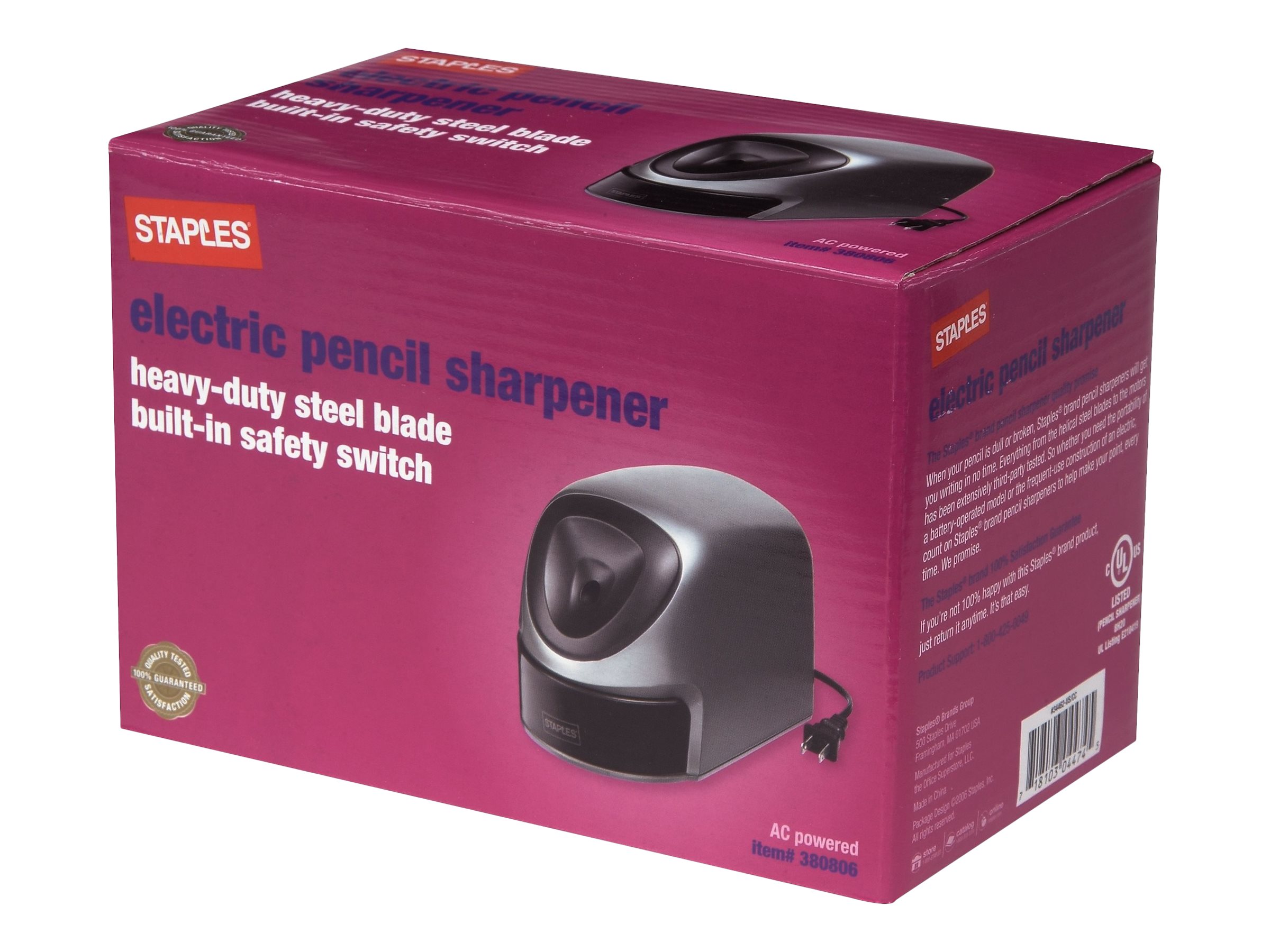 Staples 380806 Light Duty Electric Pencil Sharpener (34462) Walmart Canada