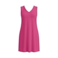 thumbnail image 6 of PADFRYBK Large Size Dresses For Women V-Neck Loose And Comfortable Skirt Casual Home Wear Round Neck Short Sleeved Dress, 6 of 7