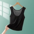 thumbnail image 2 of Besolor Pajamas Tank Tops for Women with Built in Bras Crewneck Front Pleated Sleeveless Shirts Summer Lightweight Thin Sleepwear Tanks, 2 of 6