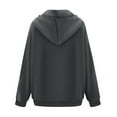 thumbnail image 4 of EANJE Oversized Sweatshirt for Women Fashion Zip Up Sweatshirt Oversized Long Sleeve Lapel Neck Polo Fall Solid Color Sweater Dark Gray XXXL, 4 of 6