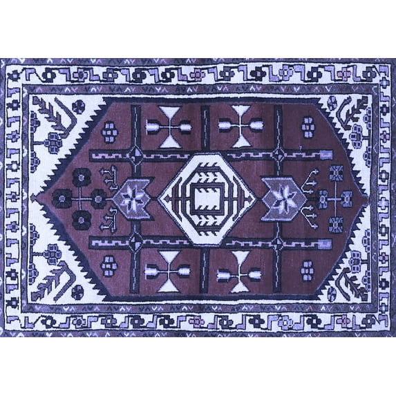 Ahgly Company Indoor Rectangle Persian Blue Traditional Area Rugs, 3' x 5'