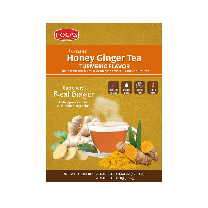 Pocas Original Honey Ginger Tea with Turmeric, 12.7 oz (Pack of 3