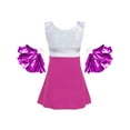 thumbnail image 4 of TiaoBug Kids Girls Sequin Cheerleading Costume Dress Shorts Pom Poms Cheer Leader Uniform, 4 of 7
