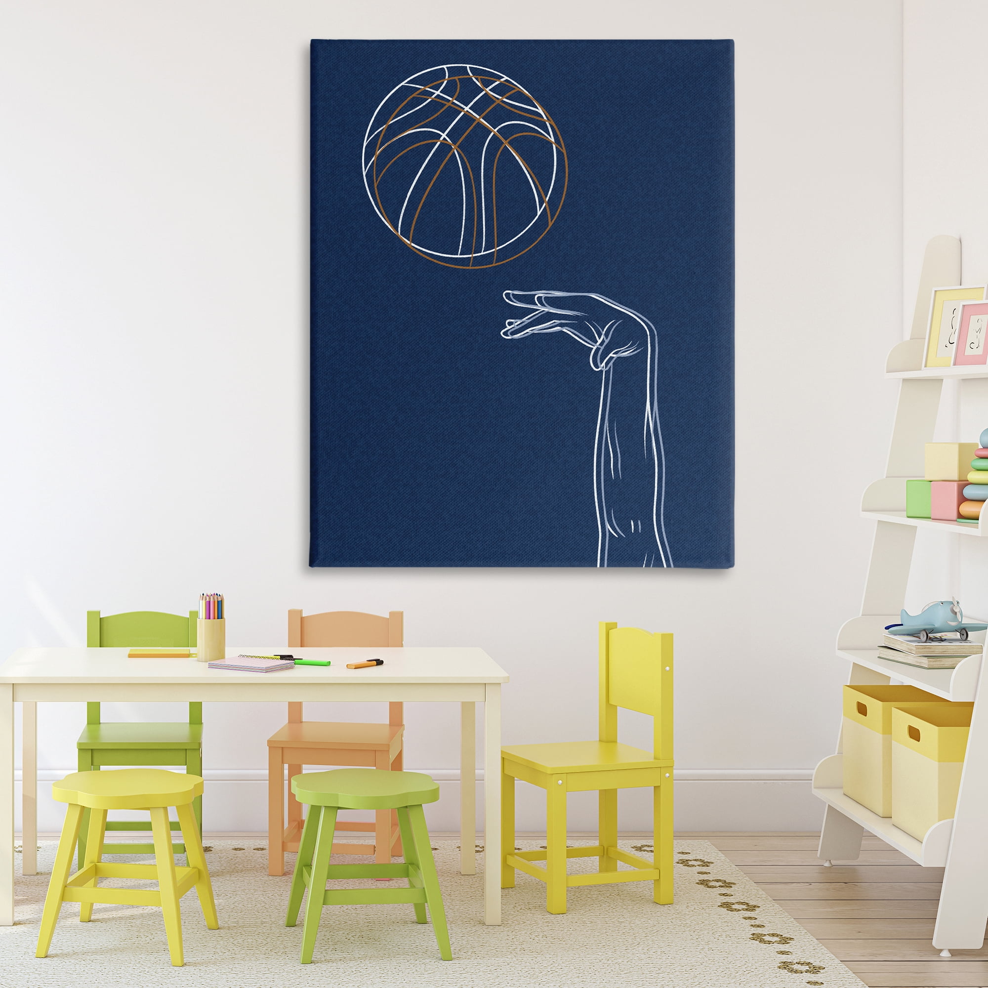 Stupell Industries Basketball Lines Contour Canvas Wall Art, design by Marcus Prime