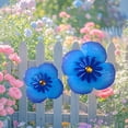 thumbnail image 5 of Metal Flower Wall Art, Outdoor Wall Decor, Blue Wall Art, Textured Metal Wall Sculptures, Wall Decor Set, Room Patio Fence Mounting, Varied Sizing Floral Accent Pieces, 2 Pc, 5 of 6