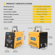 AUTOOL SDT100 Automotive Smoke Machine, EVAP Vacuum Smoke Leak Detector, Vehicle Fuel Plumbing Exhaust System Smoke Leak Diagnostic Tester for Car Motorcycles Trucks