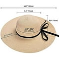 thumbnail image 4 of Women's Sun Beach Straw Hat Foldable Floppy Hats Summer UV Protection Wide Brim with Bowknot for Travel Beach Cap, 4 of 7