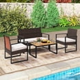 thumbnail image 4 of Costway 8 Piece Patio Furniture Set with Cushioned Chairs & Wood Plastic Coffee Table, 4 of 10