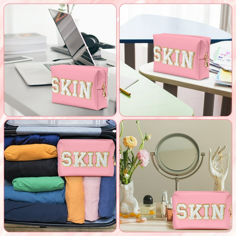 Letter Makeup Bag Cute Travel Portable Waterproof Cosmetic Bag